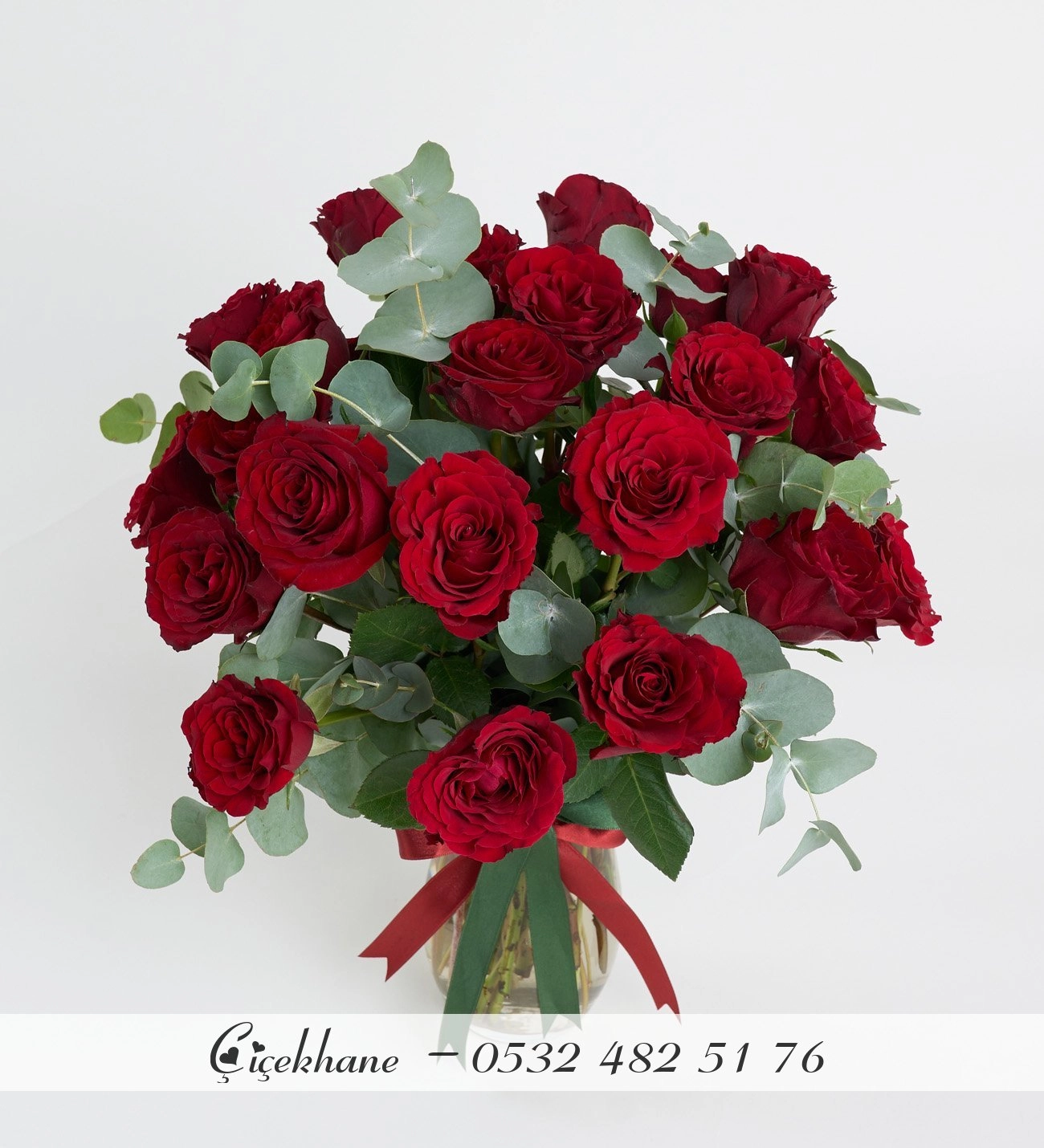 Cam Vazoda 25 Li Gül