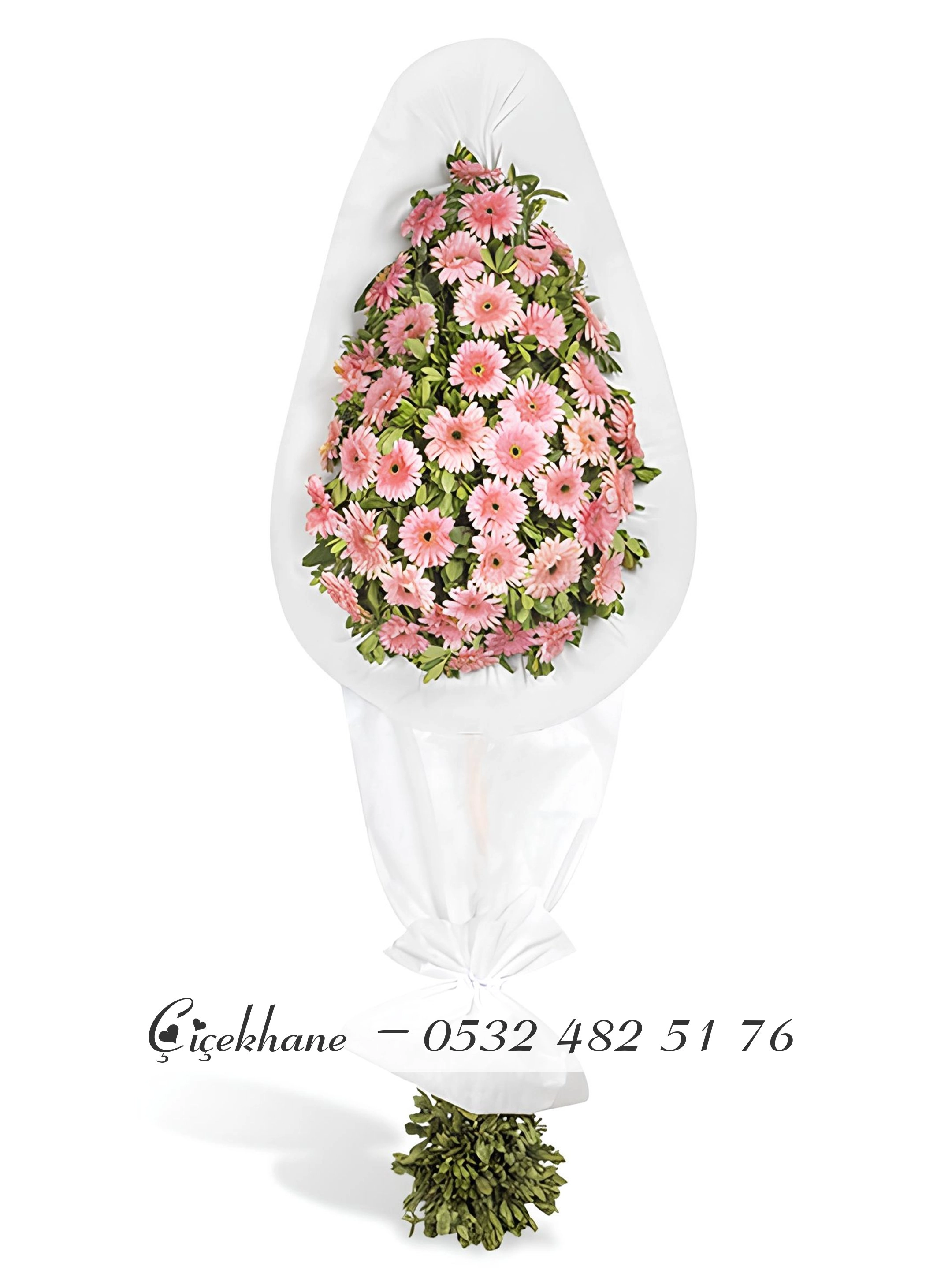 Soft Pembe Çiçekli Çelenk