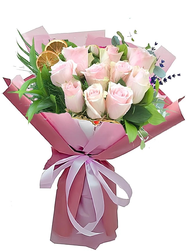 10 Zarif Pembe Gülün Romantik Buketi