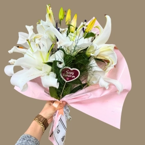 Beyaz Lilyum Buketi